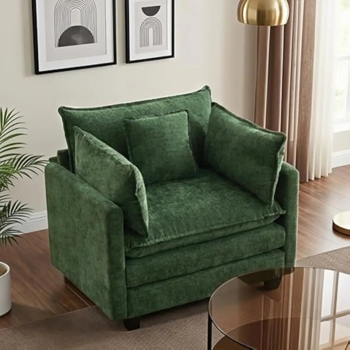 Modern L Shaped Modular Sectional Sofa With Washable Chenille Covers