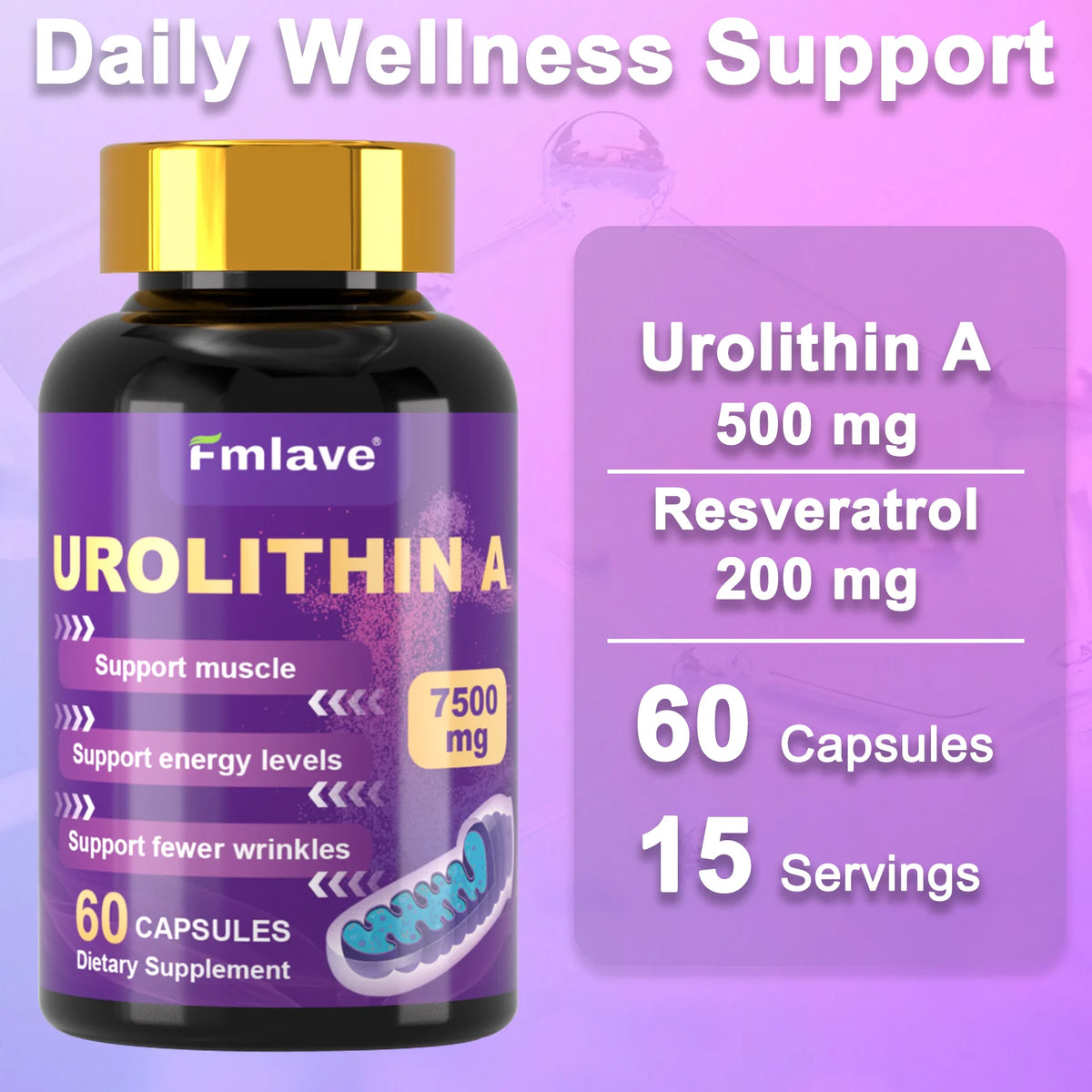 FMLAVE Urolithin A Supplement With Trans Resveratrol And Ubiquinol 12 In 1