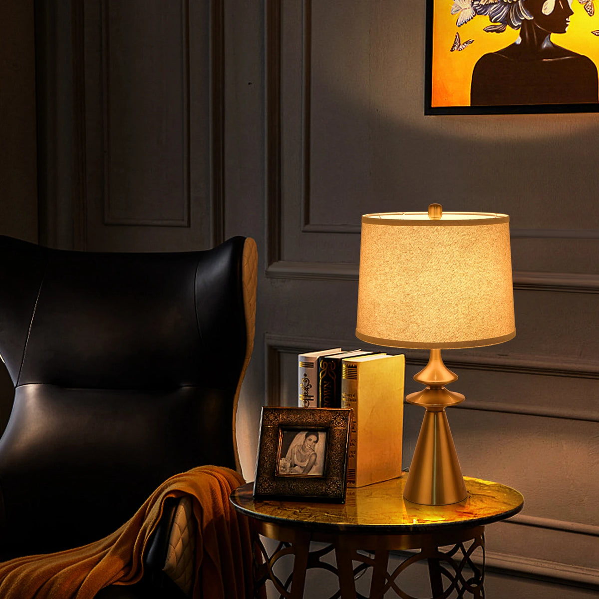 Modern Table Lamp Iron Base For Living Room And Bedroom