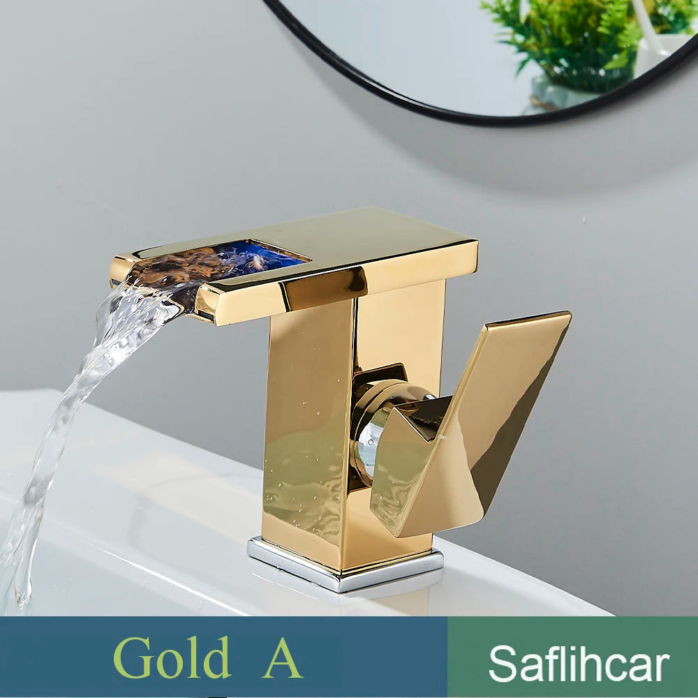 SAFLIHCAR LED Single Handle Hot And Cold Basin Faucet
