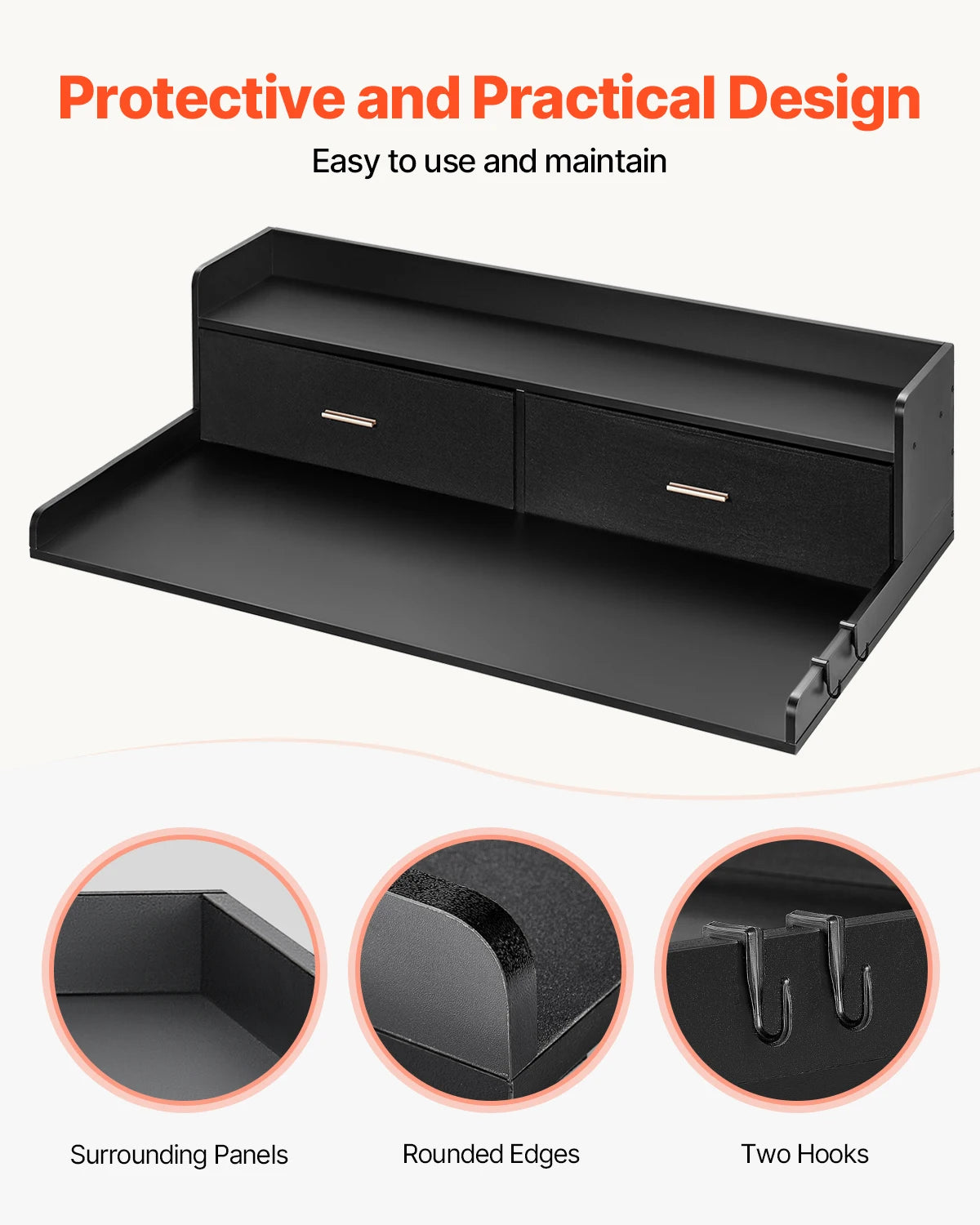 SucceBuy Washer Dryer Countertop With Drawer Shelf Laundry Room Organization