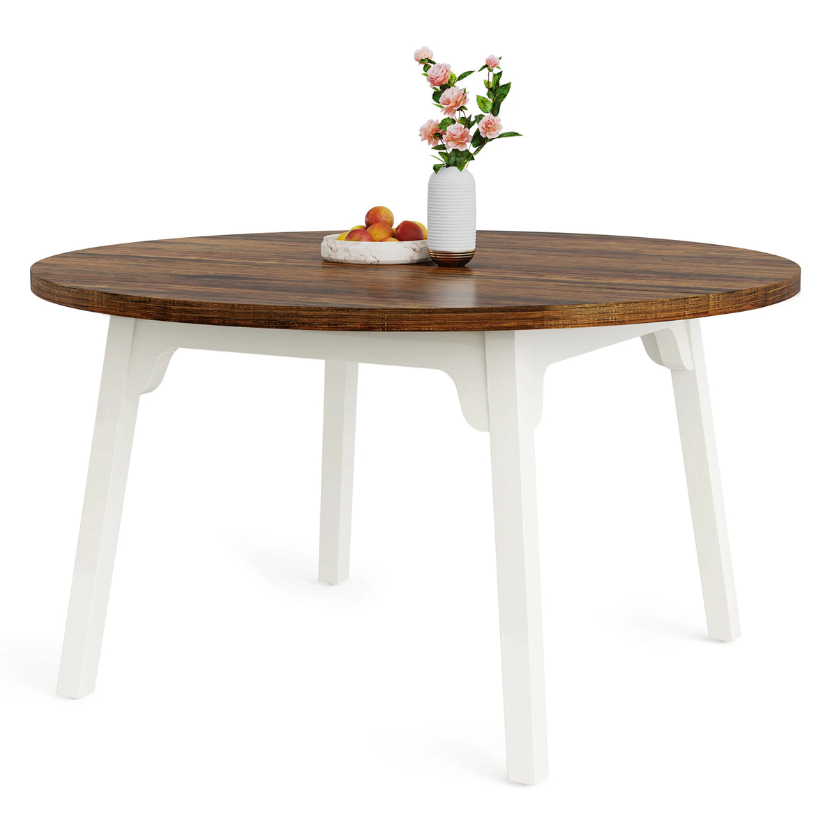 Tribesigns Round Wood Dining Table For 6 People Kitchen