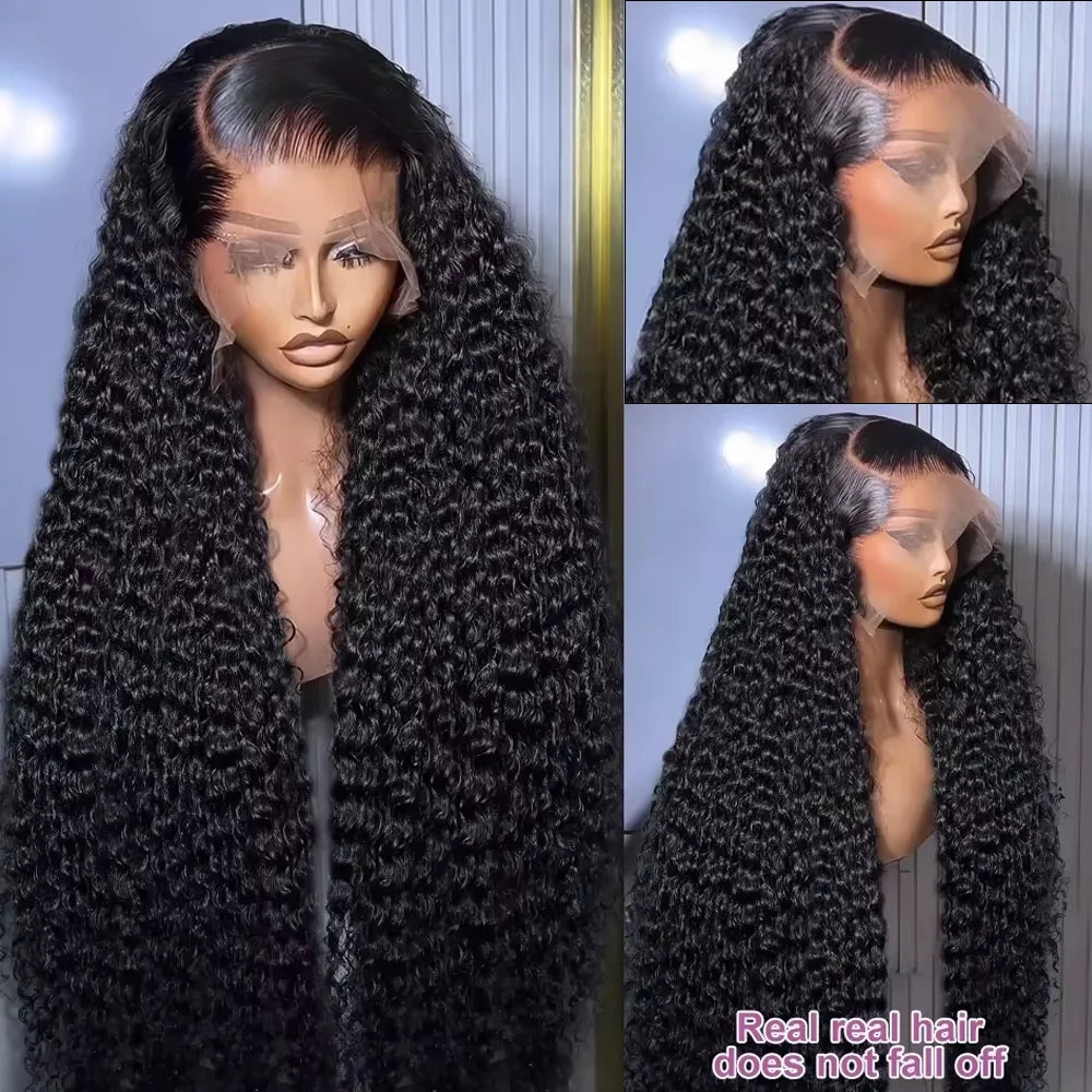 OKVOKV Brazilian Virgin Hair Kinky Curly HD Lace Front Wig