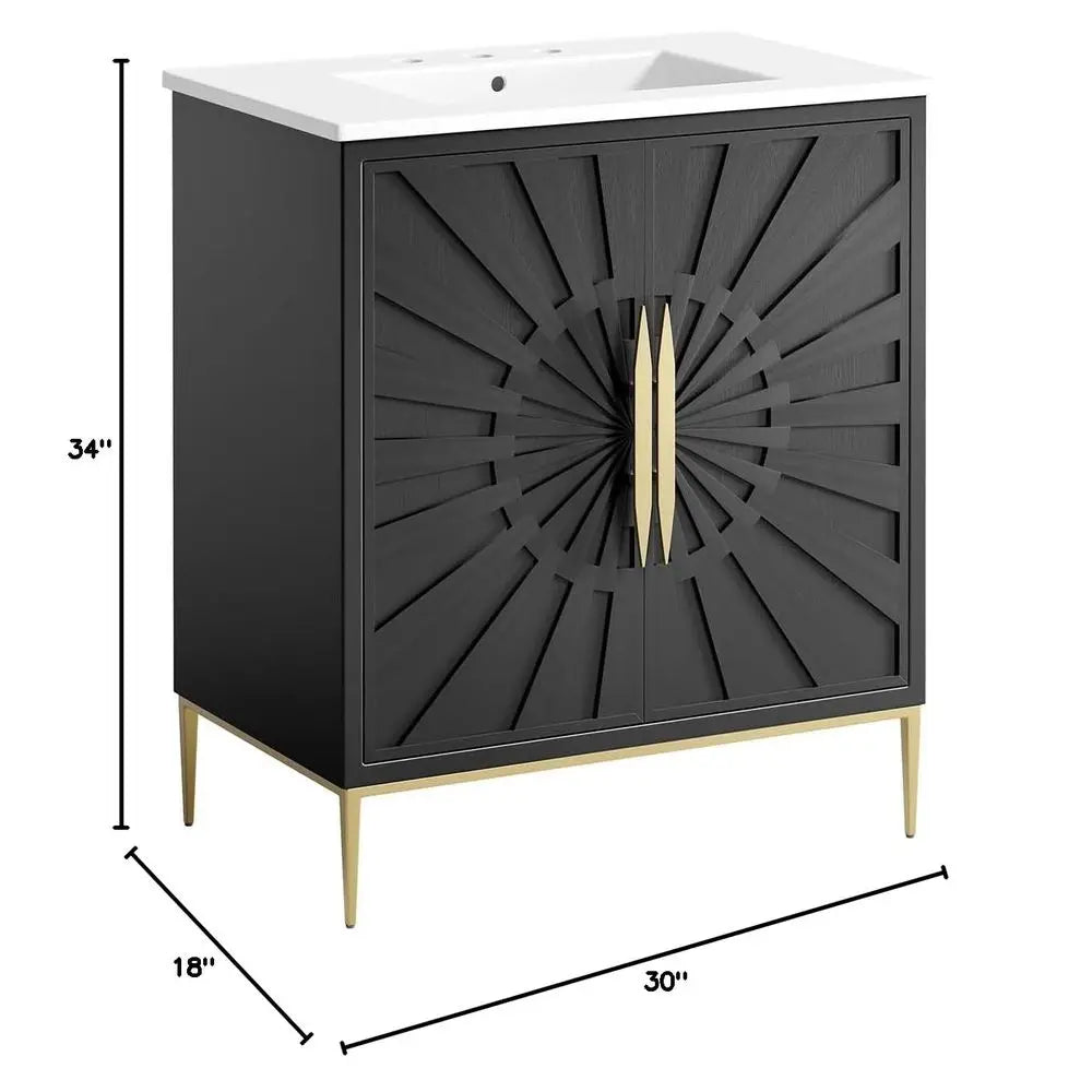 XMSJ Contemporary Bathroom Vanity Cabinet With Solid Wood Construction