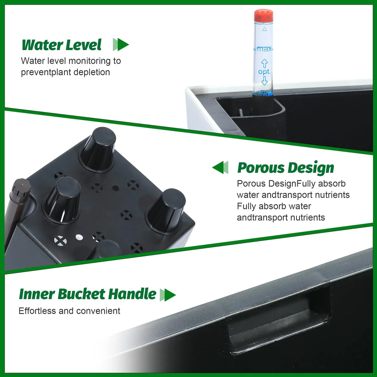 HiMISS Tall Self-Watering Planters Set for Indoor Outdoor Use