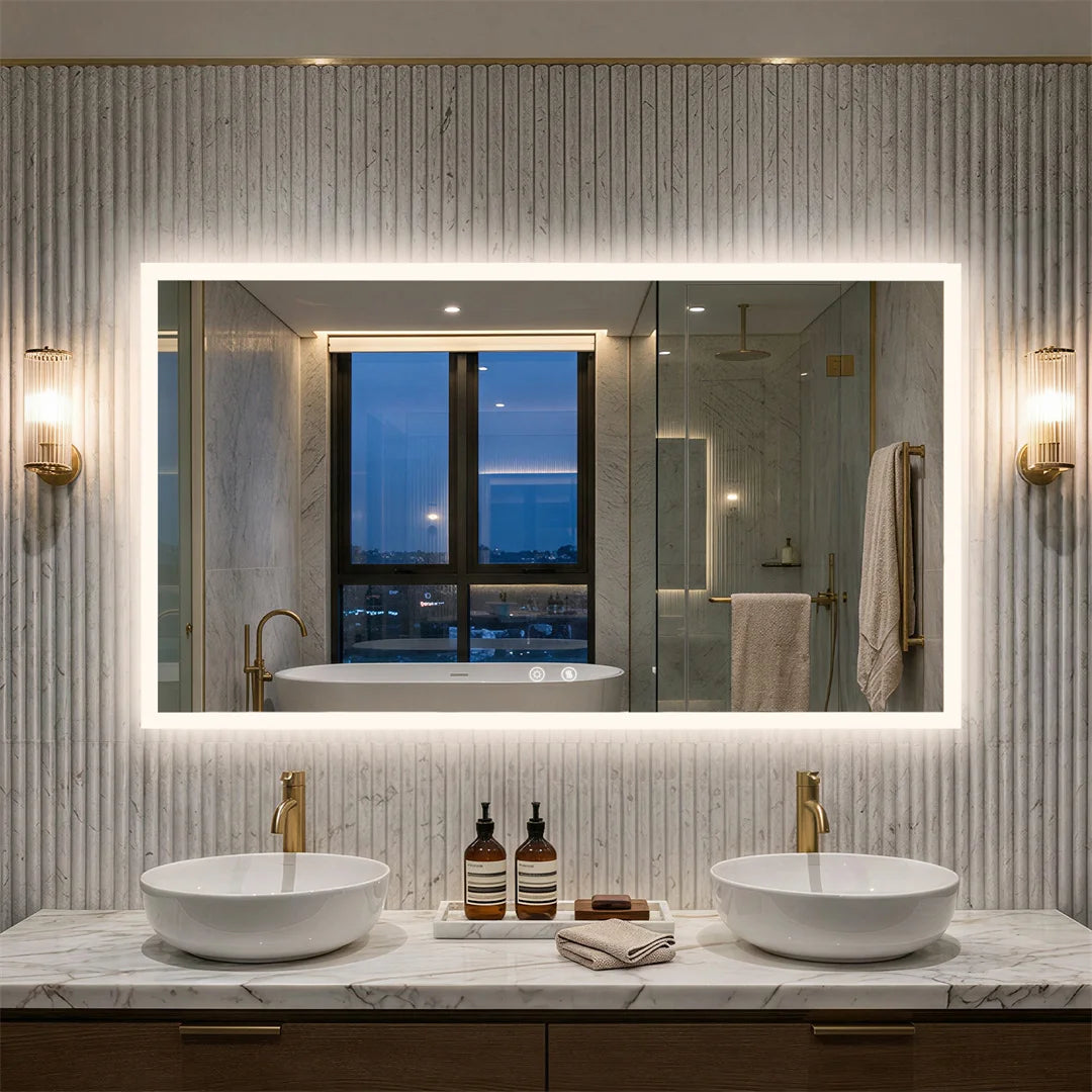 LUVODI LED Vanity Mirror With Defog And 3 Temperature Settings