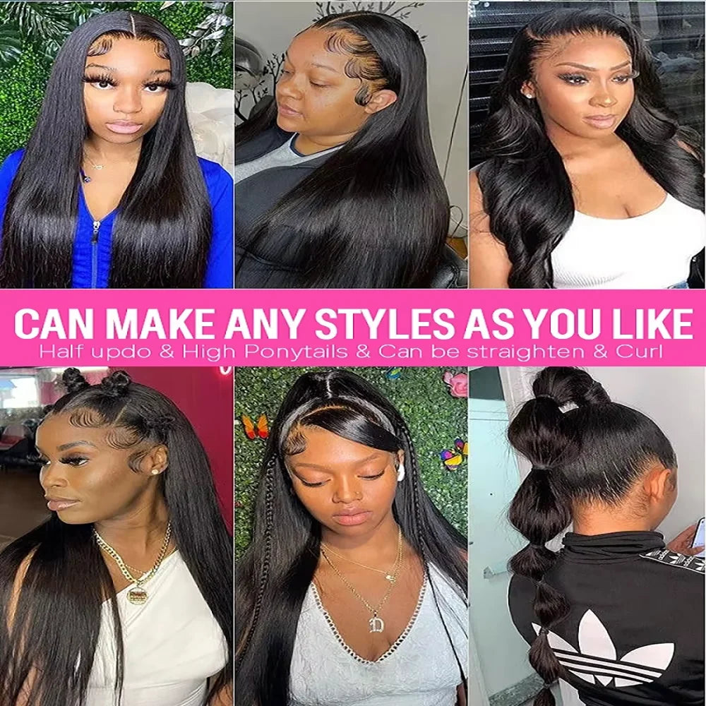 40 46 Inch 13x4 13x6 HD Transparent Bone Straight Lace Front Wigs 40 Inch 220% Raw 360 Hd Full Lace Wig Bone Straight HD Lace Frontal Wig 13x6  Human Hair Wigs Pre Plucked For Women Bone Straight Lace Front Human Hair Wigs