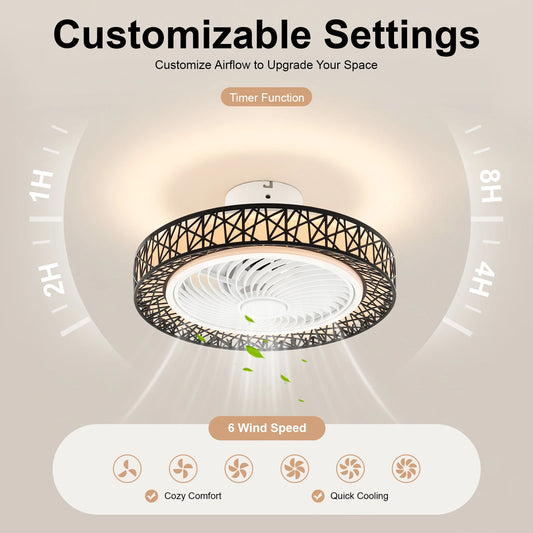 Contemporary Ceiling Fan With Integrated Light And Remote Control