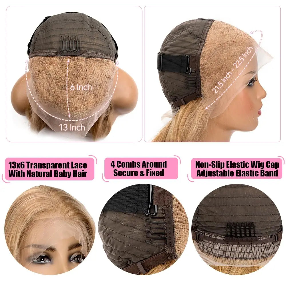 34 36inch 27 Honey Blonde Body Wave Wig Human Hair 13x6 Transparent Hd Lace Frontal Wig For Women 250 Density Brazilian Wigs