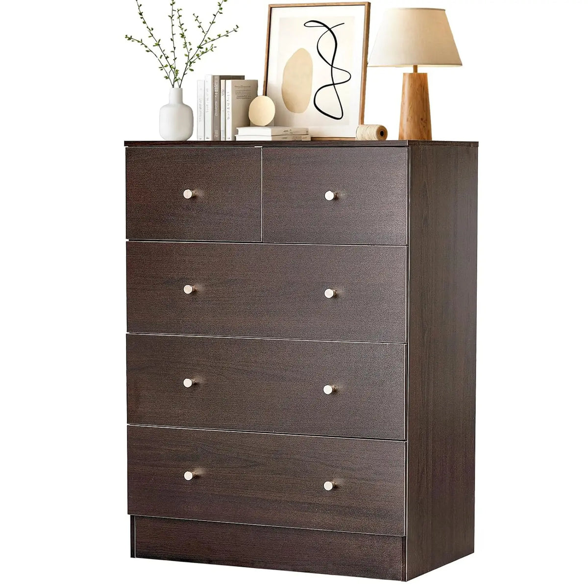 Modern Wood Dresser With AntiTipping Design And Handles