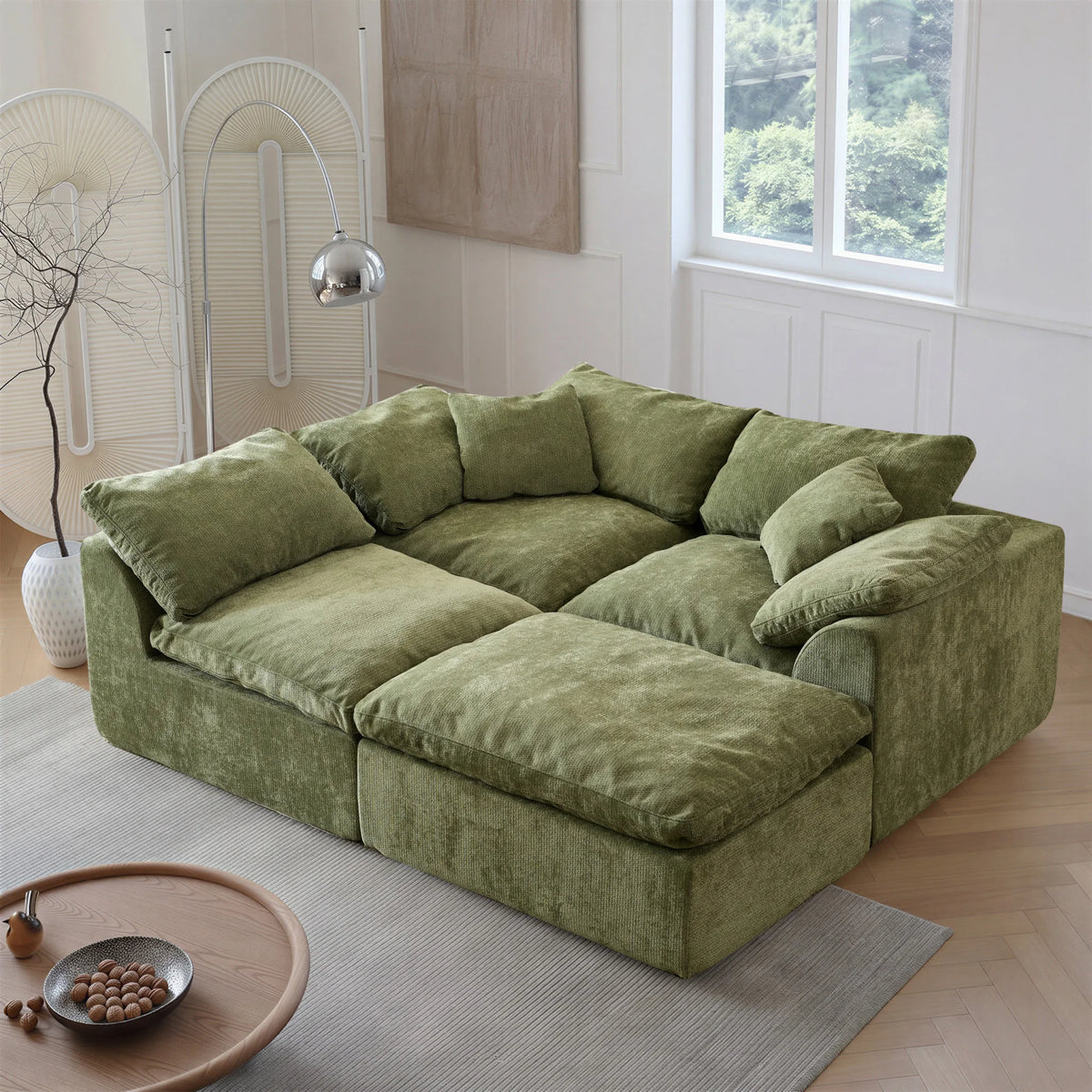 Yeflixvrau Modern Modular Sectional Sofa With Deep Seat Cushions