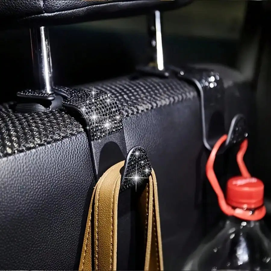 Rhinestone Car Seat Headrest Hook Backseat Organizer