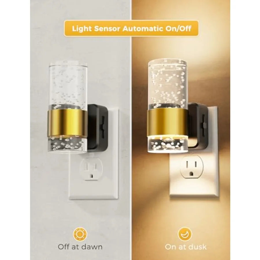 Night Light, Dimmable Night Lights Plug into Wall, Acrylic Nightlight with 0-00 LM Adjustable Brightness, 3000K Plug in Night L