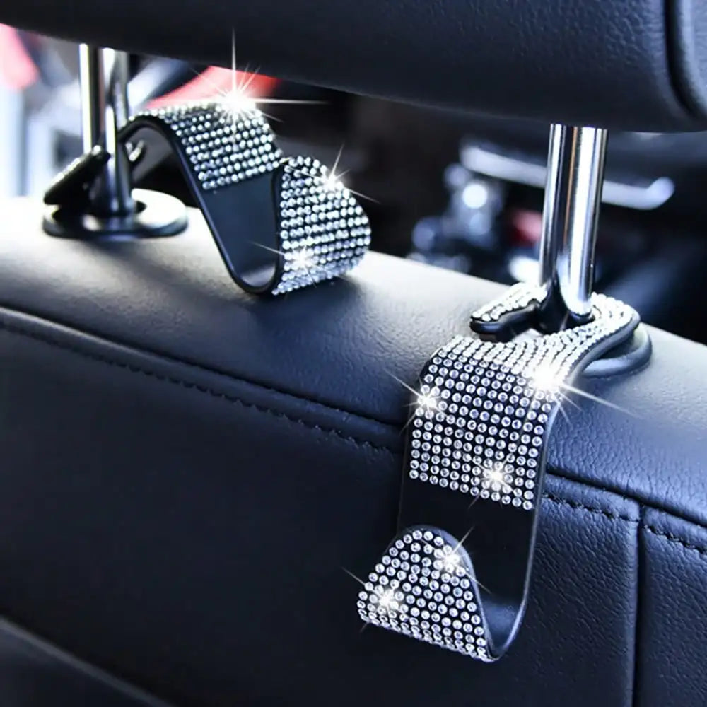 Rhinestone Car Seat Headrest Hook Backseat Organizer