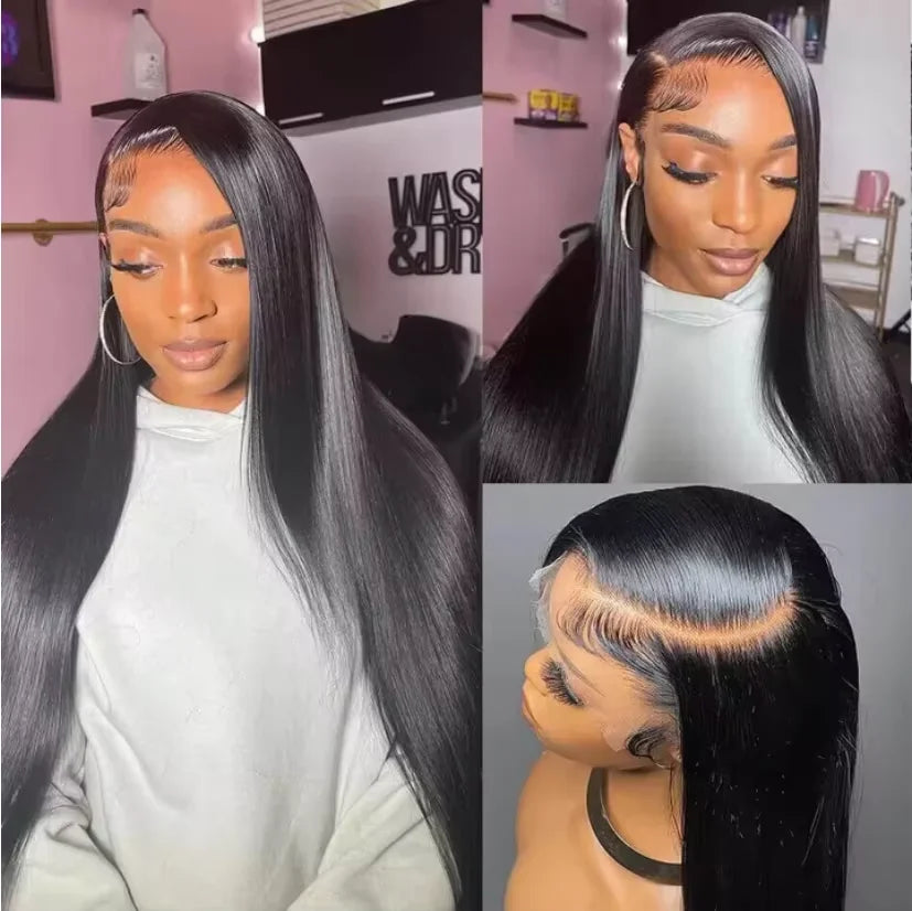 40 46 Inch 13x4 13x6 HD Transparent Bone Straight Lace Front Wigs 40 Inch 220% Raw 360 Hd Full Lace Wig Bone Straight HD Lace Frontal Wig 13x6  Human Hair Wigs Pre Plucked For Women Bone Straight Lace Front Human Hair Wigs