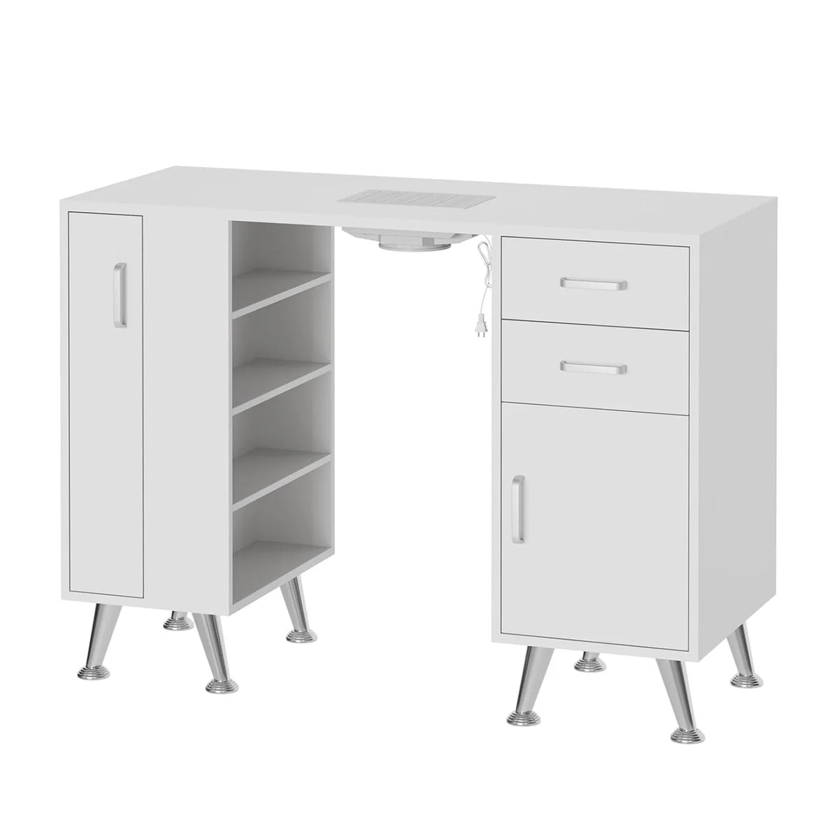 HiMISS Nail Technician Desk With Dust Collector And Storage Furniture