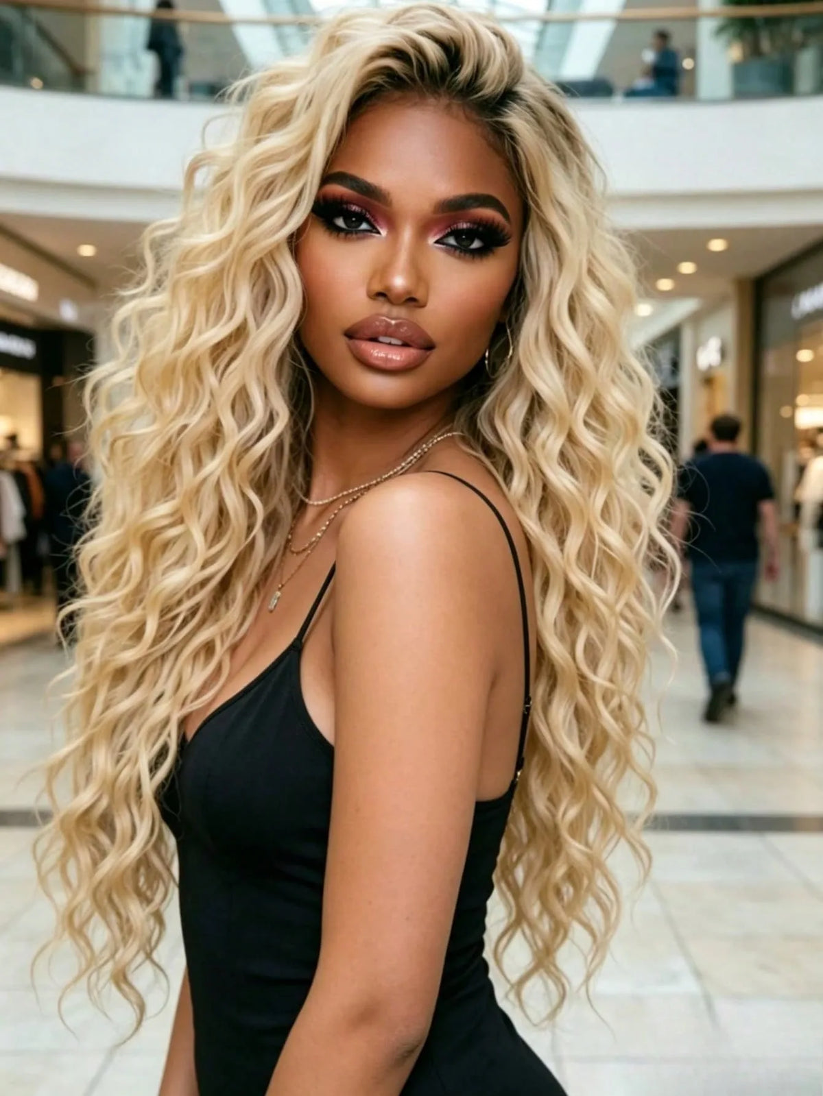 250% Density Ombre Blonde Lace Front Wig Human Hair Brazilian Human Hair For Women 13x4 HD Transparent Deep Wave Lace Front Wig Pre Plucked Natural Hairline Kinky Curly Human Hair Wig