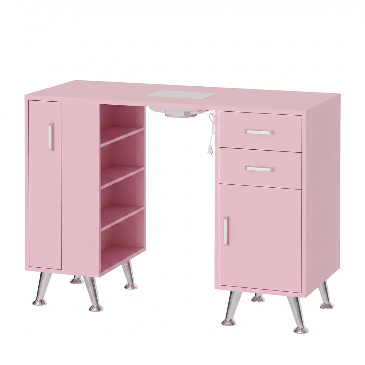HiMISS Nail Technician Desk With Dust Collector And Storage Furniture
