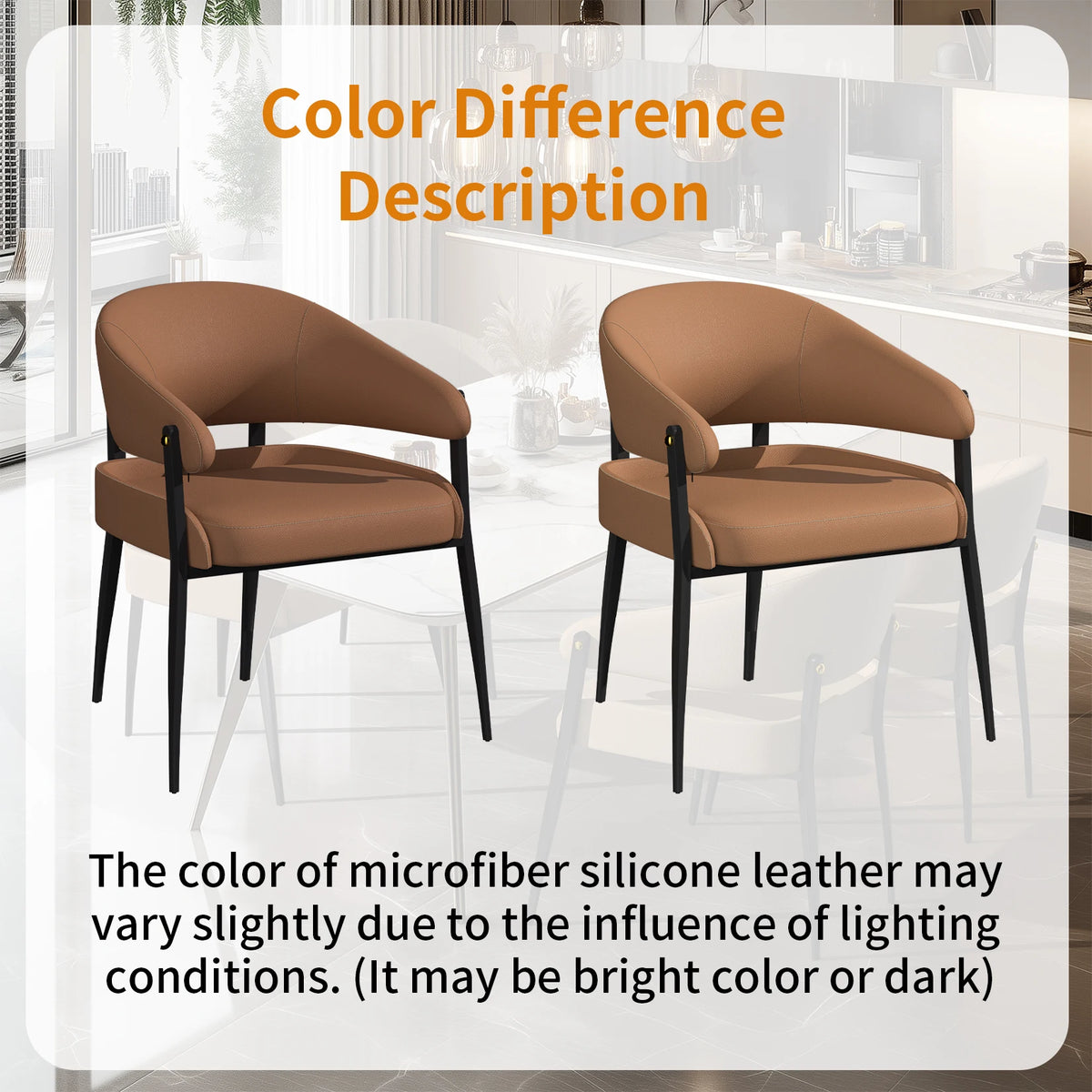 Modern Luxury Kitchen Dining Chairs Set Microfiber Leather Upholstered Finish