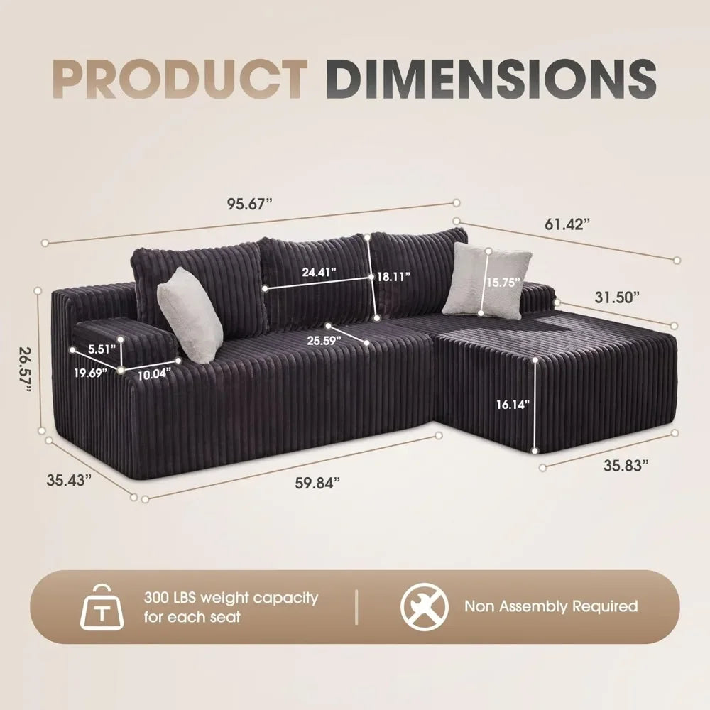 Cloud Modular Sectional Sofa With Memory Foam Chaise