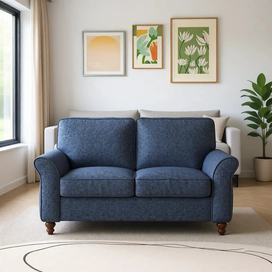 57" Comfortable Loveseat Sofa for Living Room, Apartment, Office, Blue