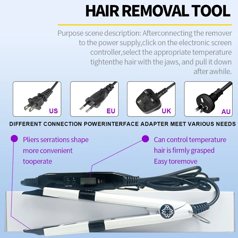 Professional Hair Extensions Kit Salon with UV Light Glue and V Light Tools for Effortless and Long Lasting Extensions