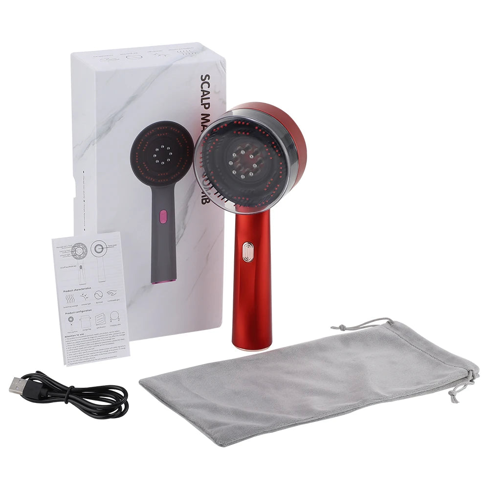 Modes Electric Massage Comb Portable Red Light Kneading Massage Hair Brush Hair Follicles On The Head Essence Oil Applicator