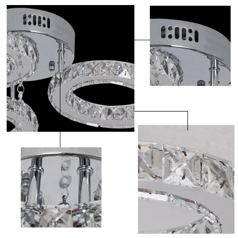 GreeLustr Crystal Ring Led Pendant Light Ceiling Lamp