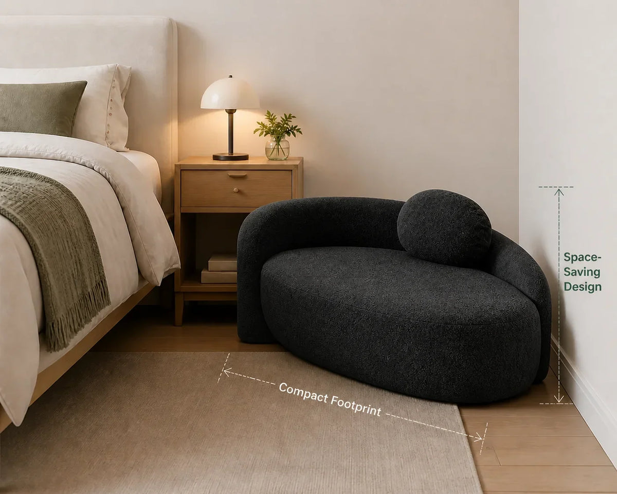 Modern Curved Oval Chaise Lounge Chair With Matching Pillow