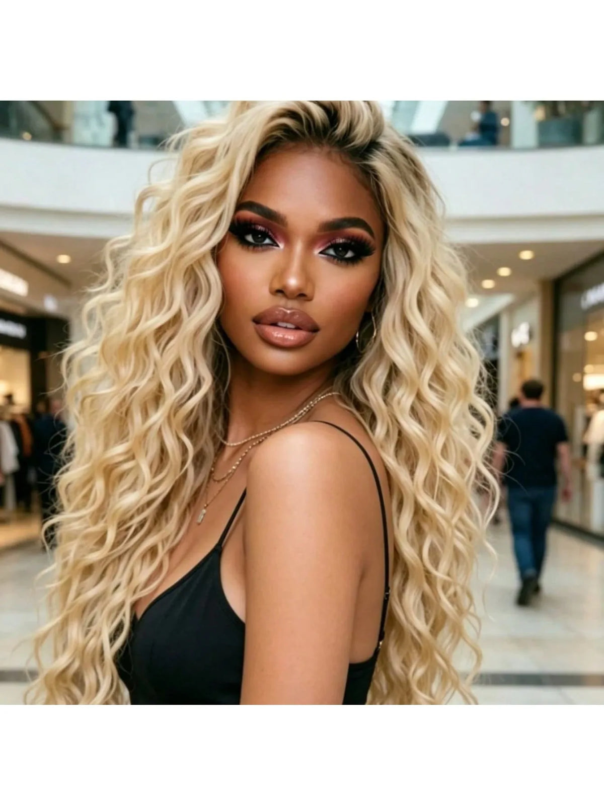 250% Density Ombre Blonde Lace Front Wig Human Hair Brazilian Human Hair For Women 13x4 HD Transparent Deep Wave Lace Front Wig Pre Plucked Natural Hairline Kinky Curly Human Hair Wig