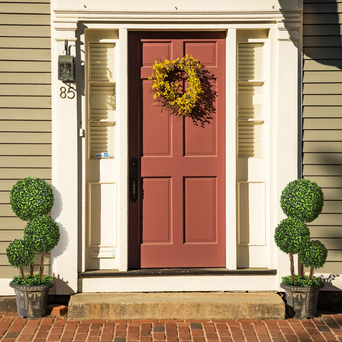 30' ' Artificial Topiary Triple Ball Tree Indoor Outdoor UV Resistant