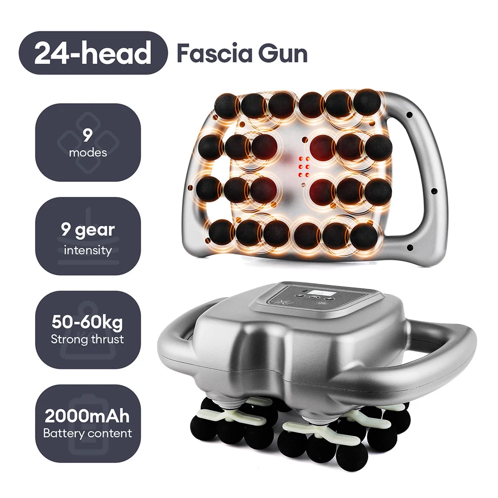 Foreverlily 16 Head Fascia Gun High Frequency Back And Waist Massage Gun