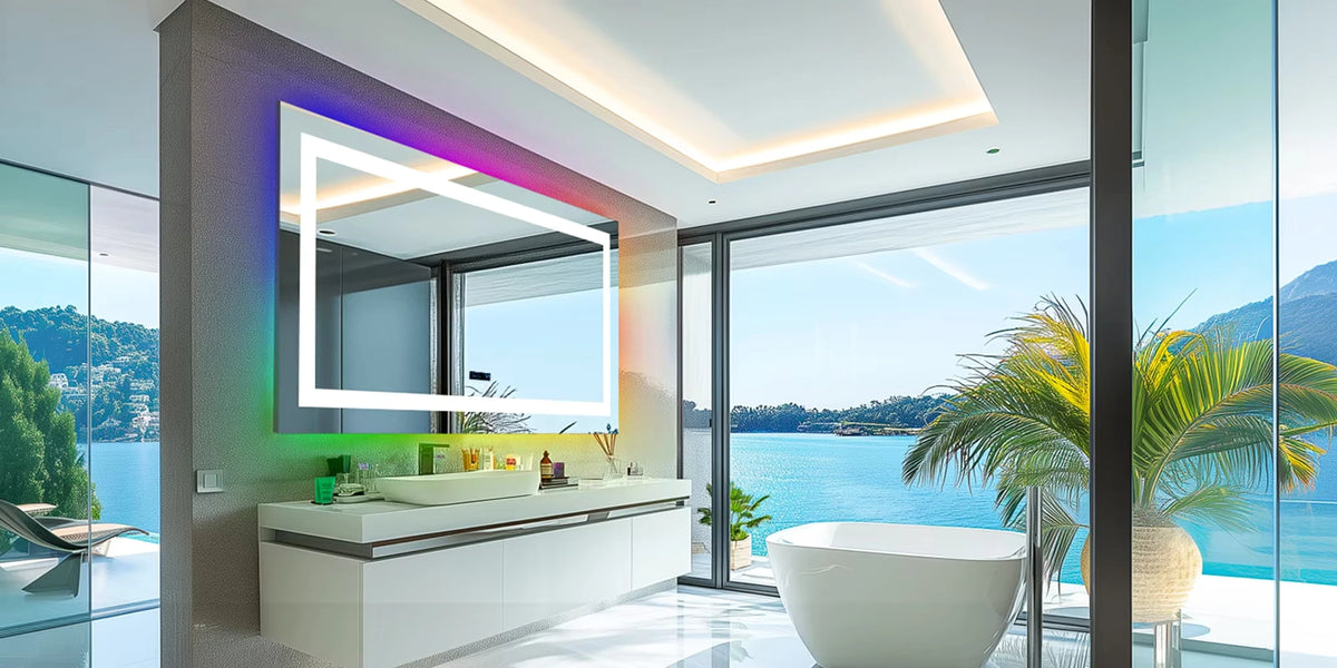 Wisfor LED Bathroom Mirror With Lights Anti Fog RGB Dimmable