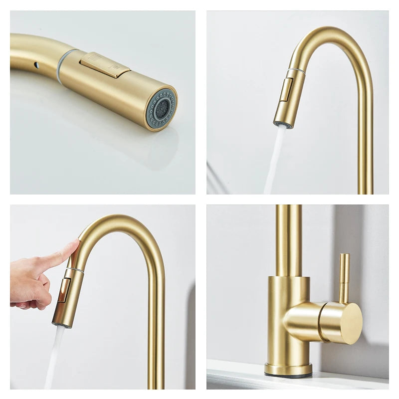Fmhjfisd Touch Control Pull Out Hot And Cold Kitchen Faucet