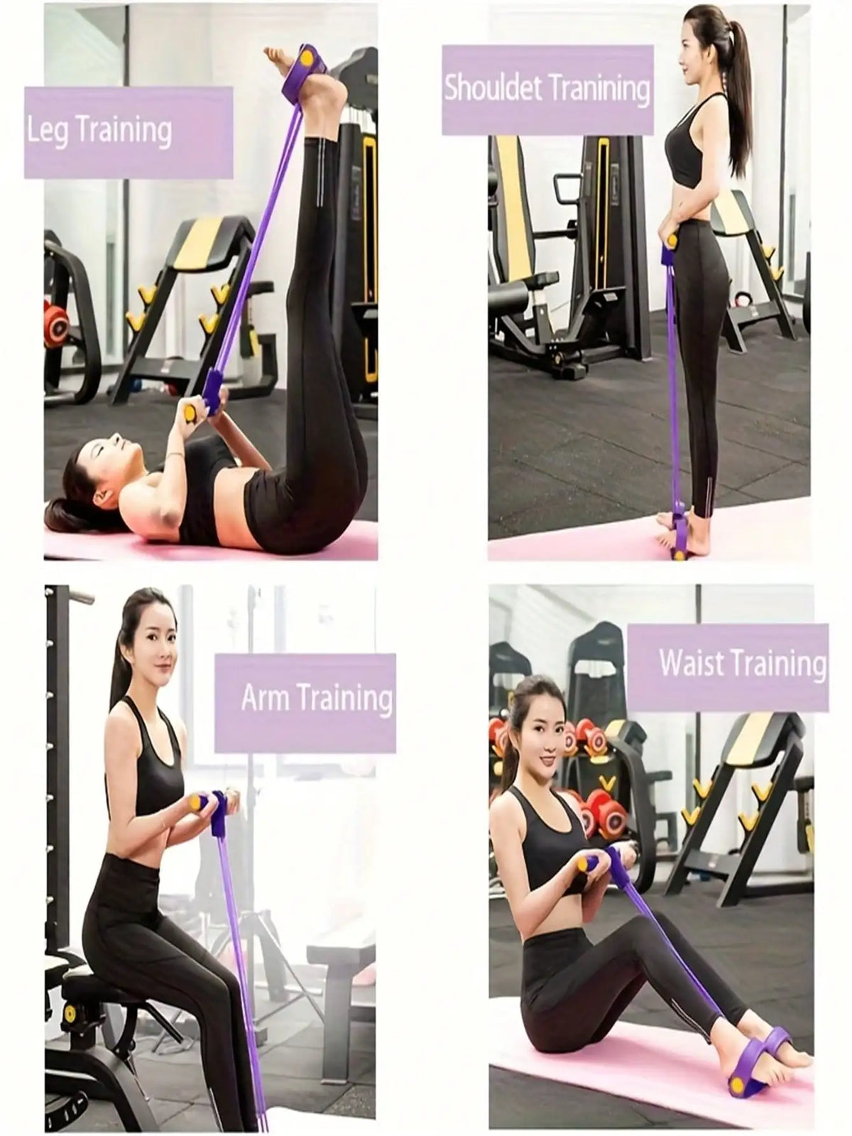 Elastic Yoga Stretch Resistance Bands Six Tube Set For Core Training