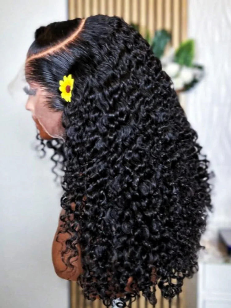 OKVOKV Brazilian Virgin Hair Kinky Curly HD Lace Front Wig