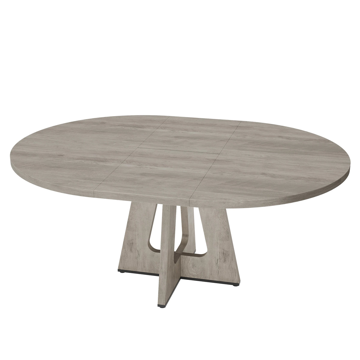 Modern Extendable Round Dining Table With MDF Top Metal Frame
