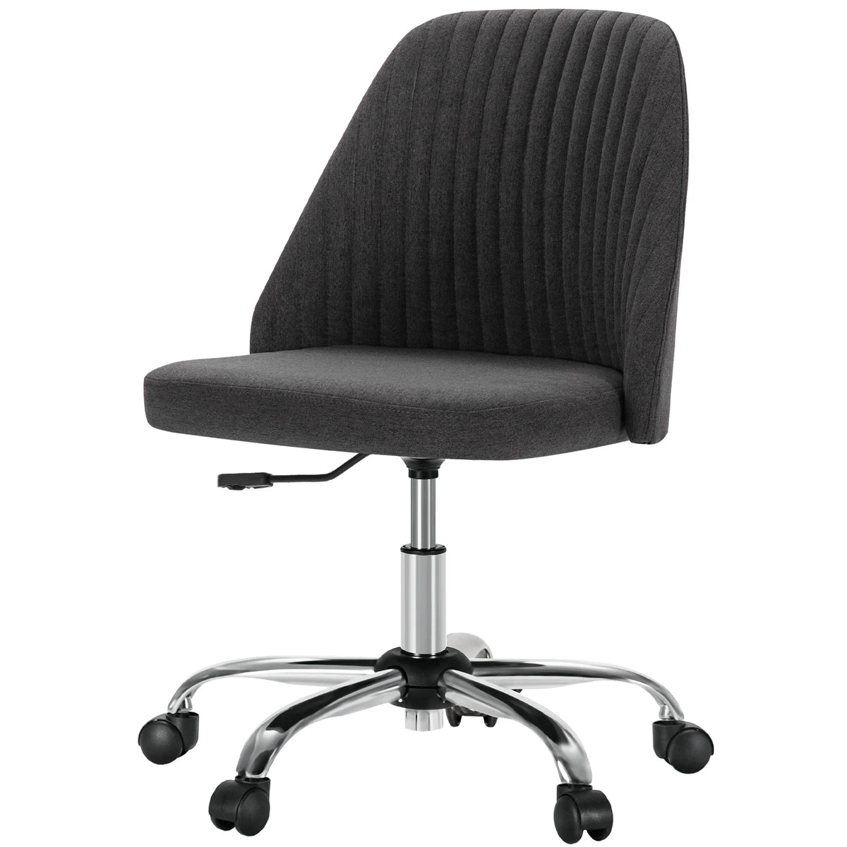 MCQ Armless Ergonomic Fabric Office Chair with 360° Swivel Rolling Adjustable Height Gaming Racing Chair For Home Office