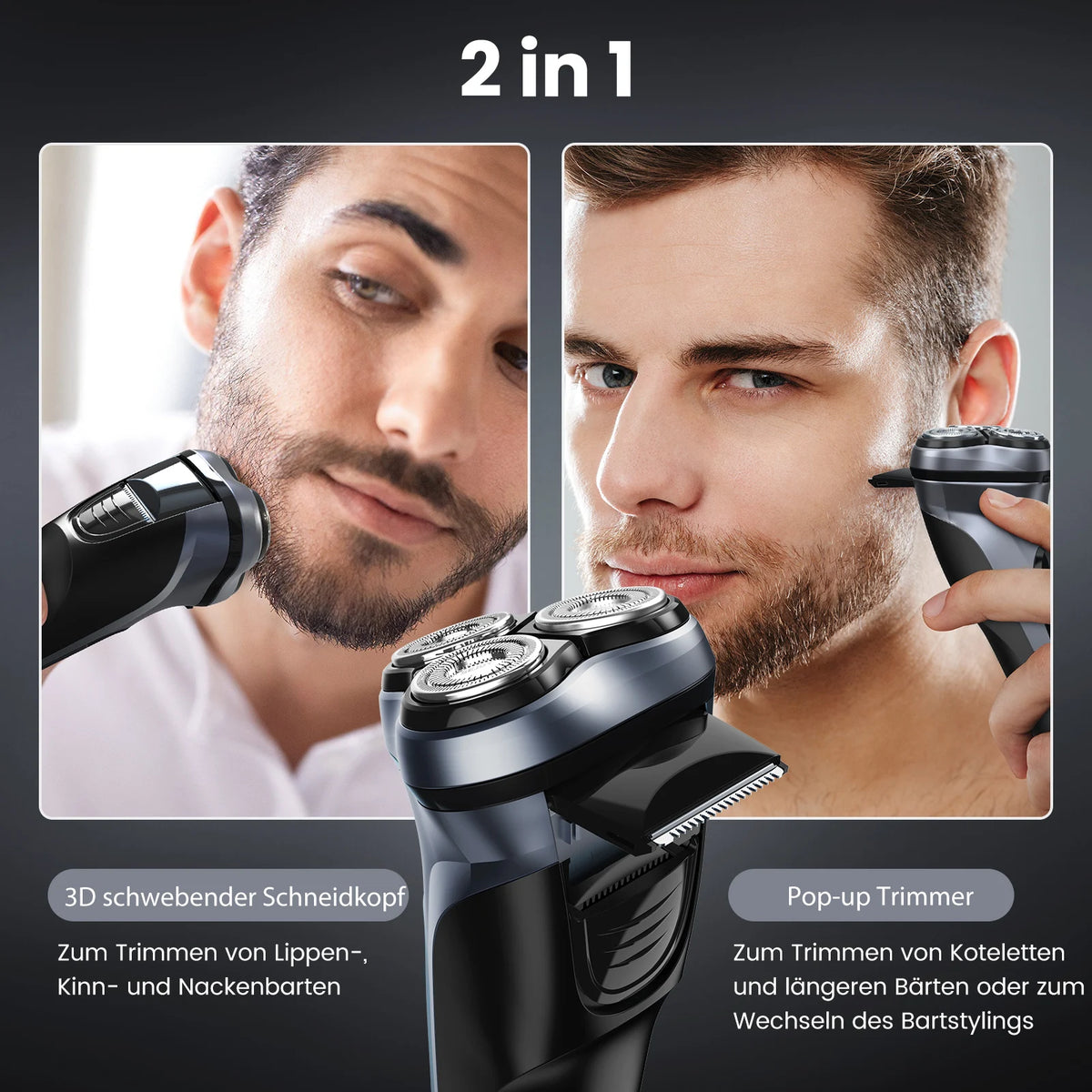 Sejoy 3D Floating Electric Shaver For Men Rechargeable Razor