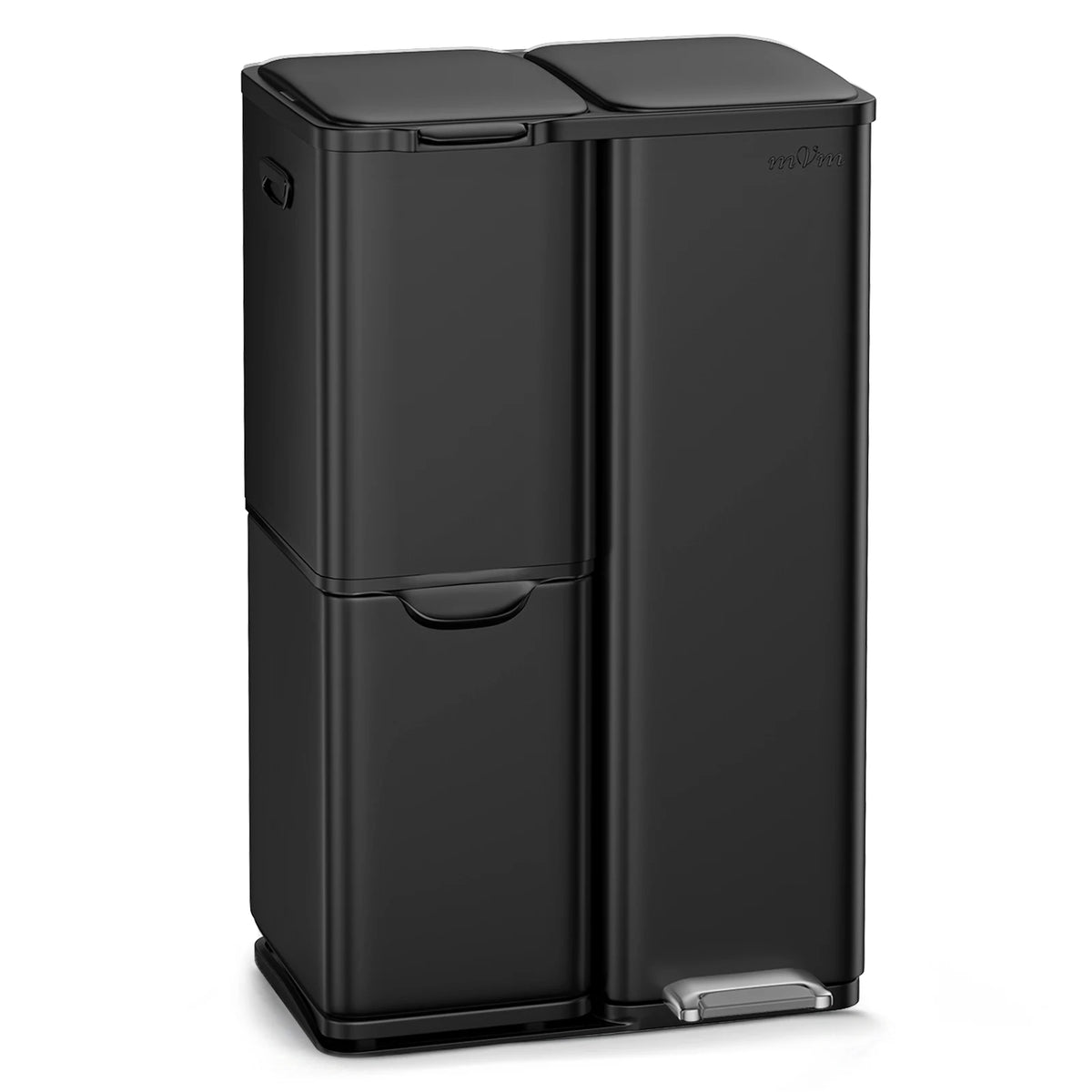 mVm Three Compartment Stainless Steel Recycling Trash Can