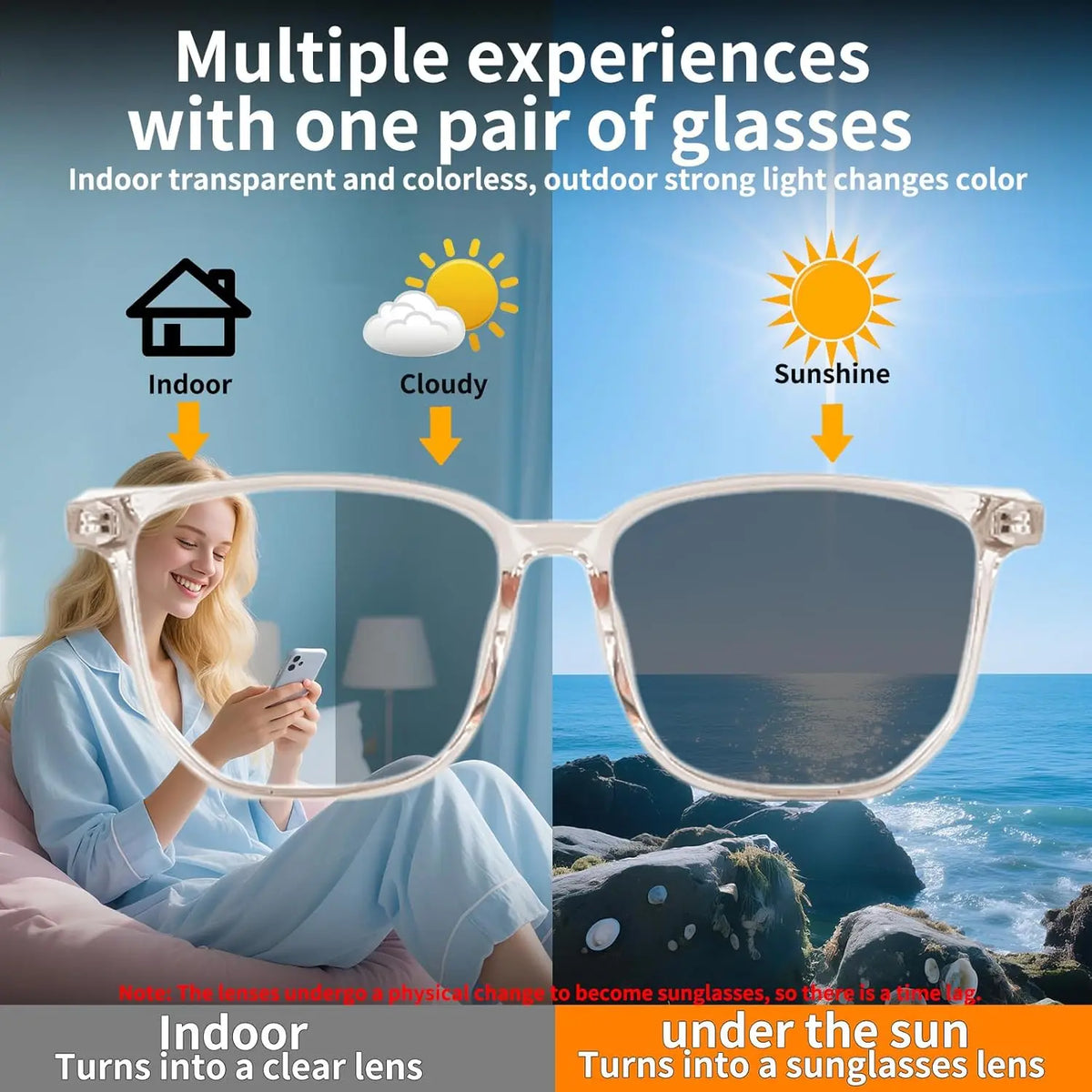 Fecoul Smart Audio Glasses With Real Time Translation Photochromic Lenses