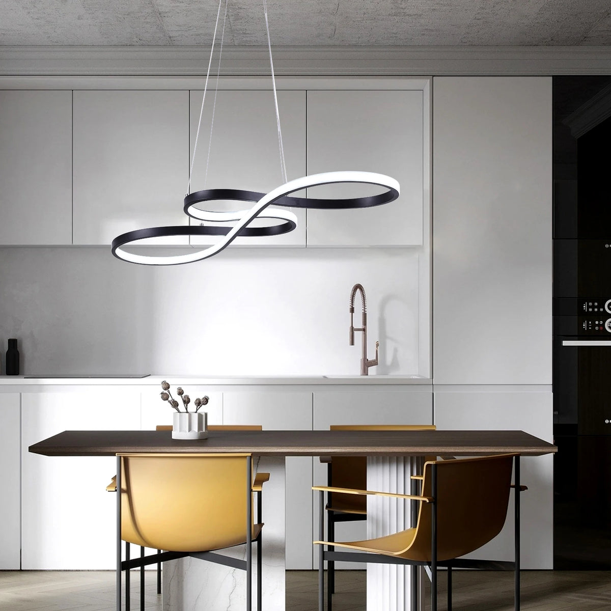 GreeLustr Modern Dimmable Acrylic Pendant LED Chandelier For Living Room
