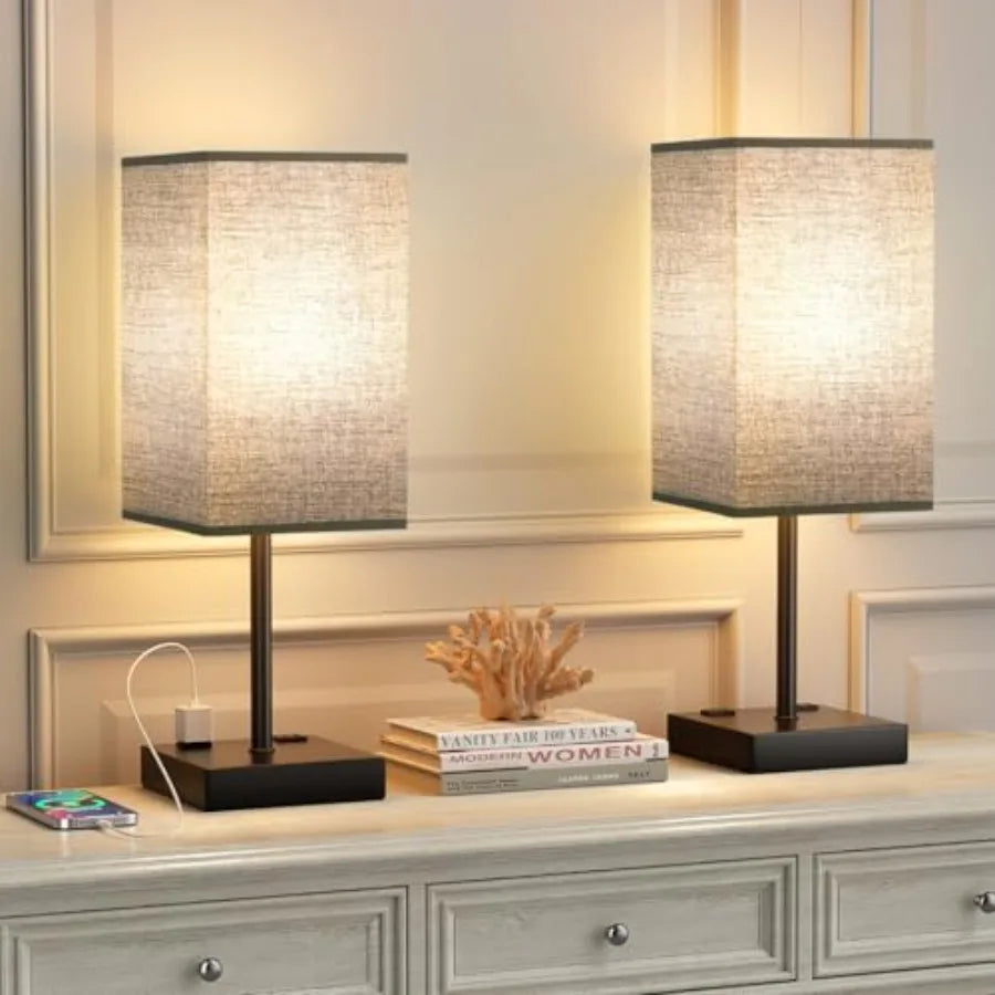 of 2 Lamp for Nightstand Touch Lamps for Bedroom, 3000K White Light for Living Room, Bedside Table Lamp for Men