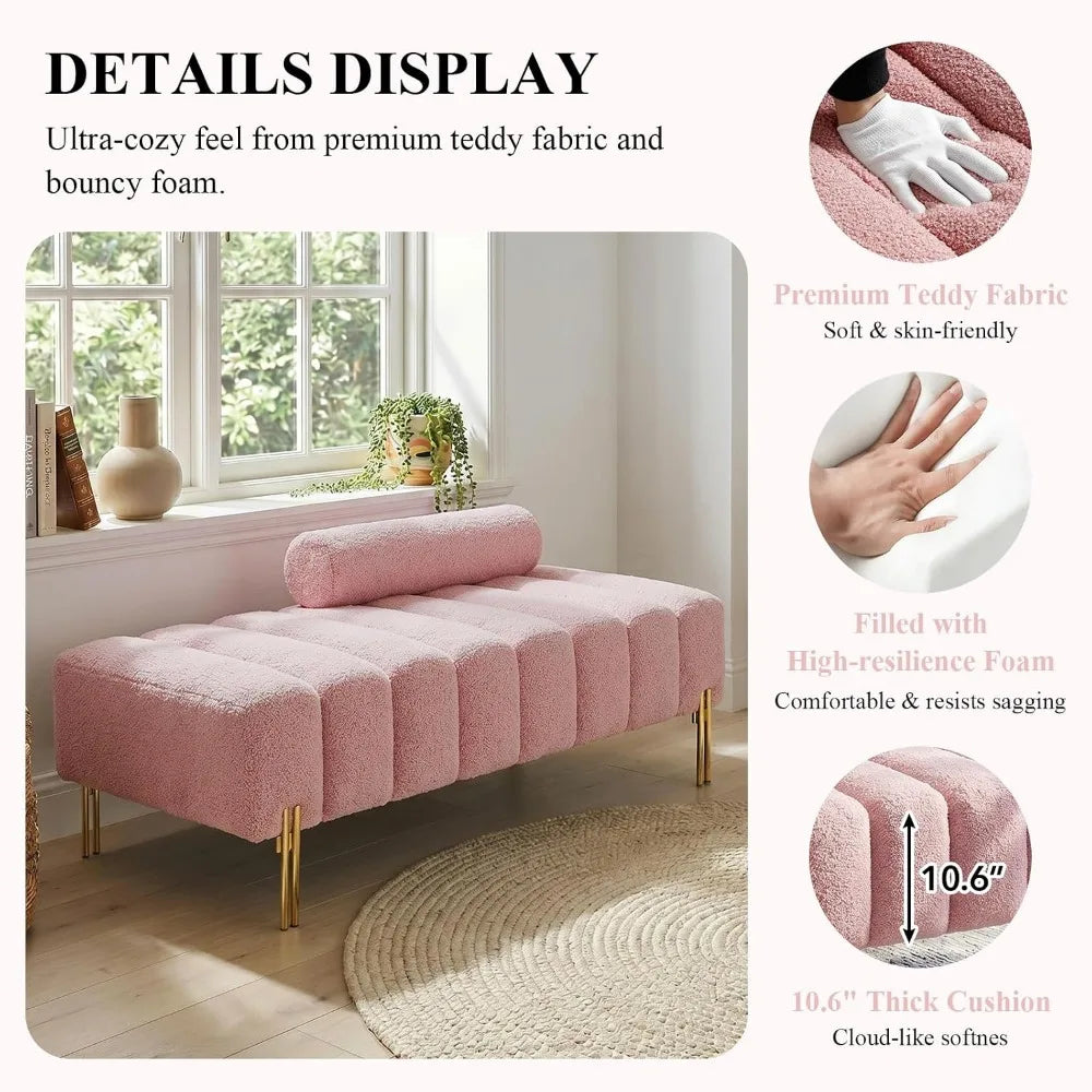 Ottoman Bench With Upholstered Loveseat And Adjustable Backrest