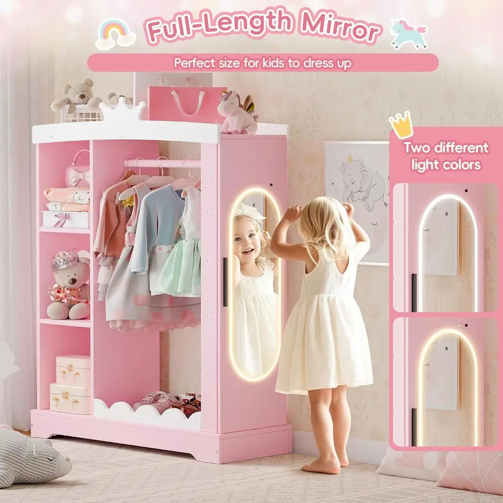 LISM Kids Armoire with Jewelry cabinet and Mirror