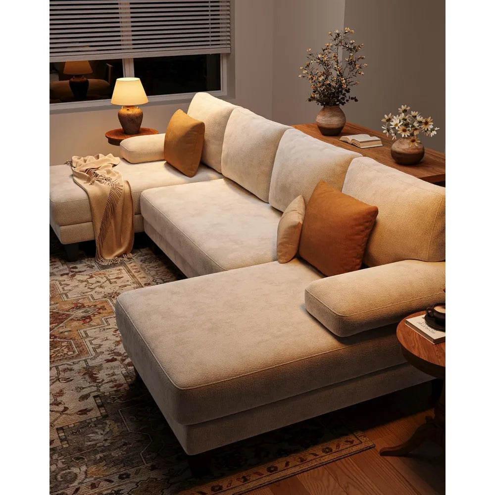Modern U-Shaped Sectional With Double Chaise for Living Room