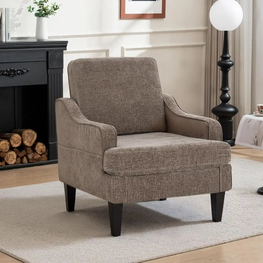 Accent Chair or Living Room,-Century Arm Chair Chenille abric Living Room Chairs,Upholstered Reading Chair or Bedroom,Single Soa