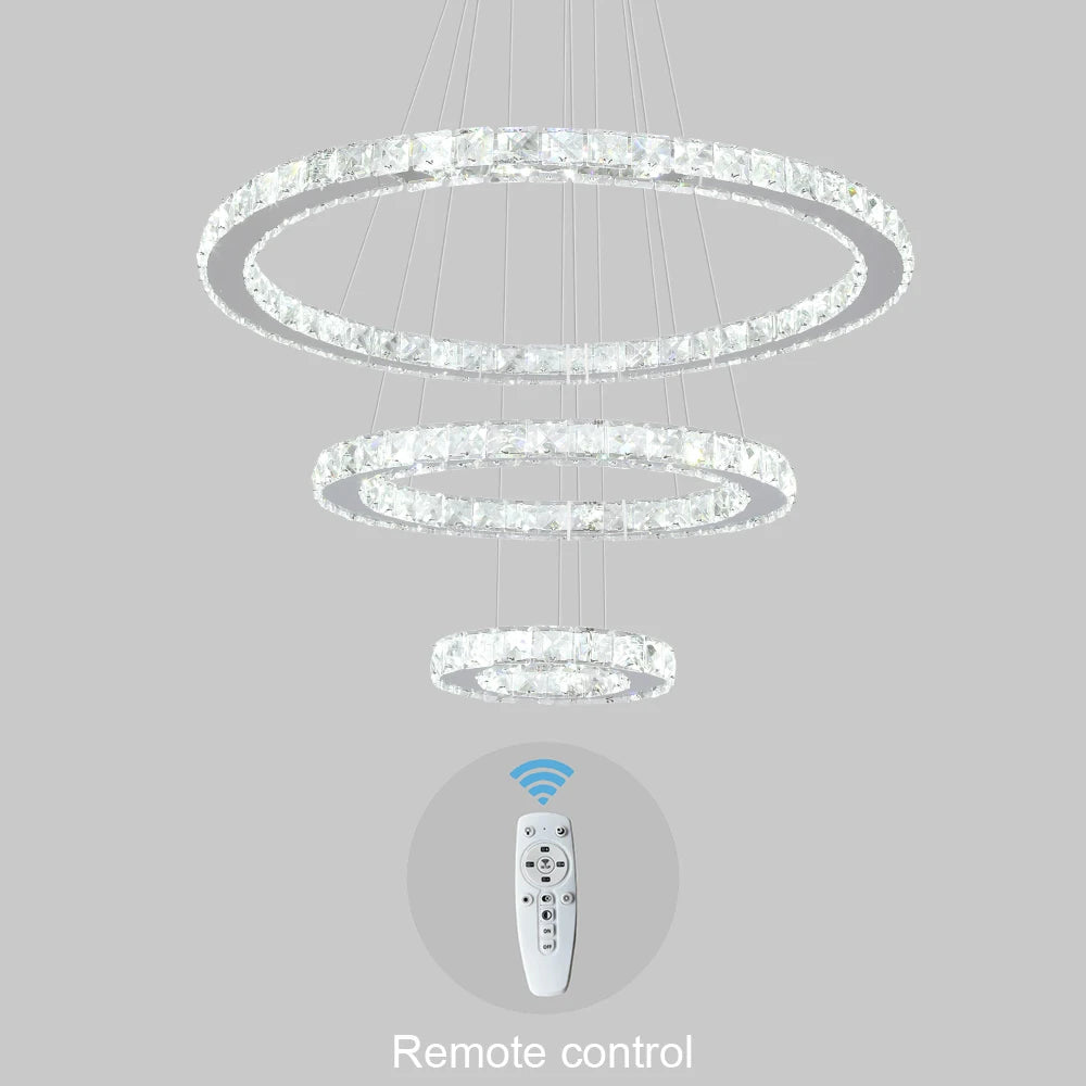 VETRULUS Modern Crystal Pendant Light LED Chandelier Ceiling Lamp