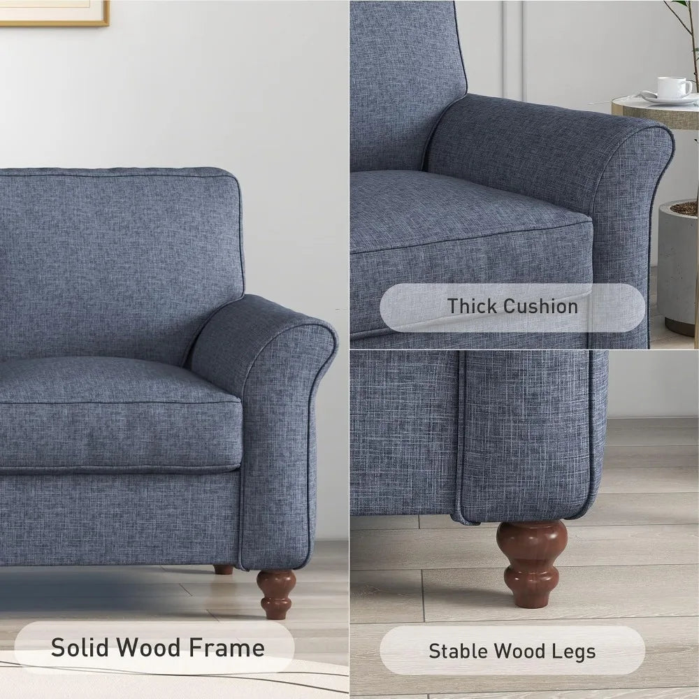 57" Comfortable Loveseat Sofa for Living Room, Apartment, Office, Blue