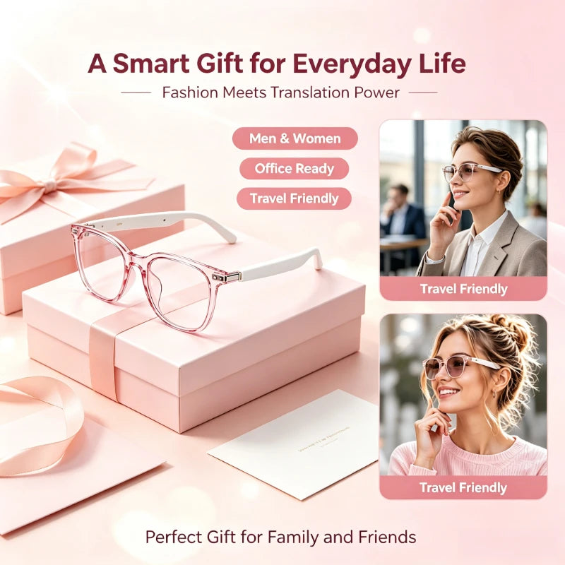Smart AI Translator Glasses With Bluetooth Audio And Camera